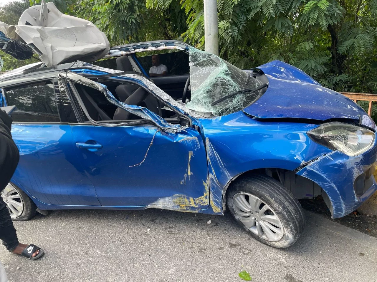 Accidente de tránsito en la avenida Ecológica de Santo Domingo Norte deja dos heridos