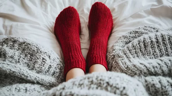 Una mujer en la cama.