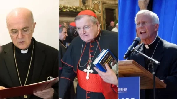 El exarzobispo Carlo Maria Viganò, el cardenal retirado Raymond Leo Burke y el exobispo Joseph E. Strickland fueron de los mayores opositores a Francisco dentro de la Iglesia.