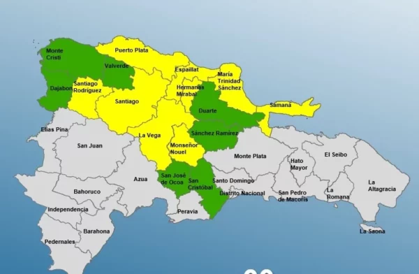 COE eleva a 9 las provincias en alerta amarilla y a 6 en verde por vaguada