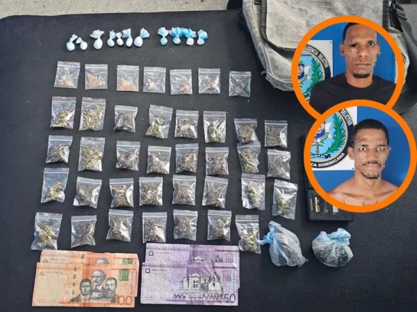 Apresan a dos hombres con sustancias narcóticas en Santo Domingo Norte