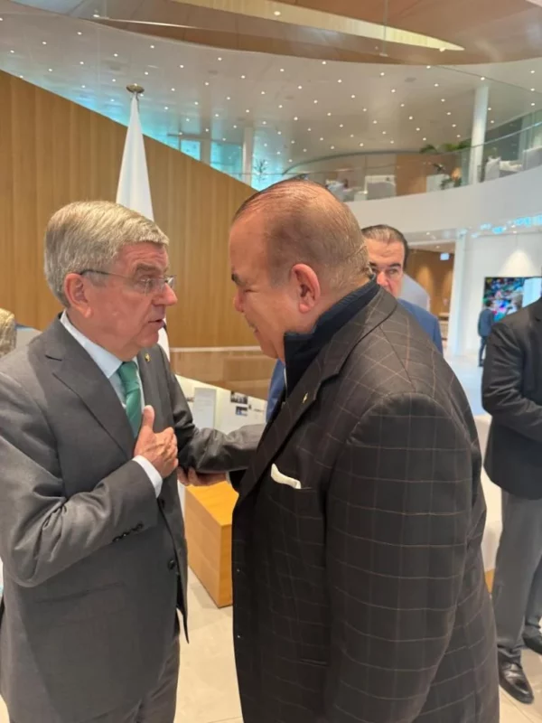 Cristóbal Marte Hoffiz y Thomas Bach