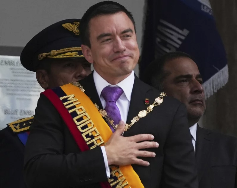 Presidente Daniel Noboa juró su nuevo mandato hasta 2029.