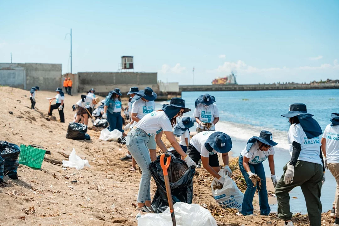 Dominicana de Seguros impulsa jornada de limpieza en la playa Montesinos.