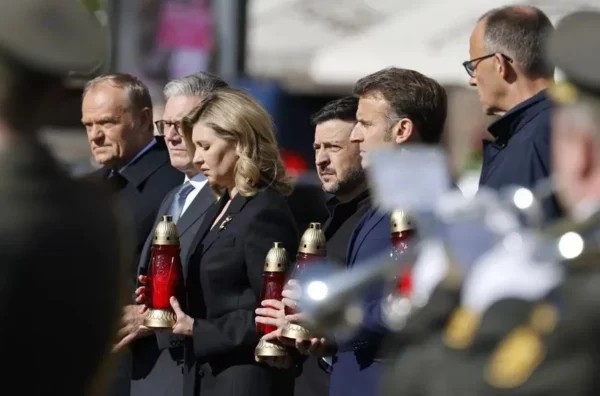 Jefes de Estado de Ucrania, Francia, Alemania, Reino Unido y Polonia