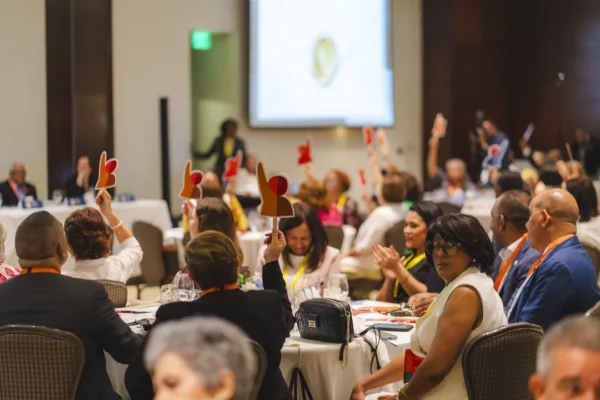 Momento del voto en la Asamblea Ordinaria.