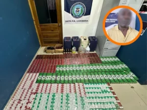 Policía decomisa 32 mil cigarrillos y 43 galones de alcohol adulterado en La Romana