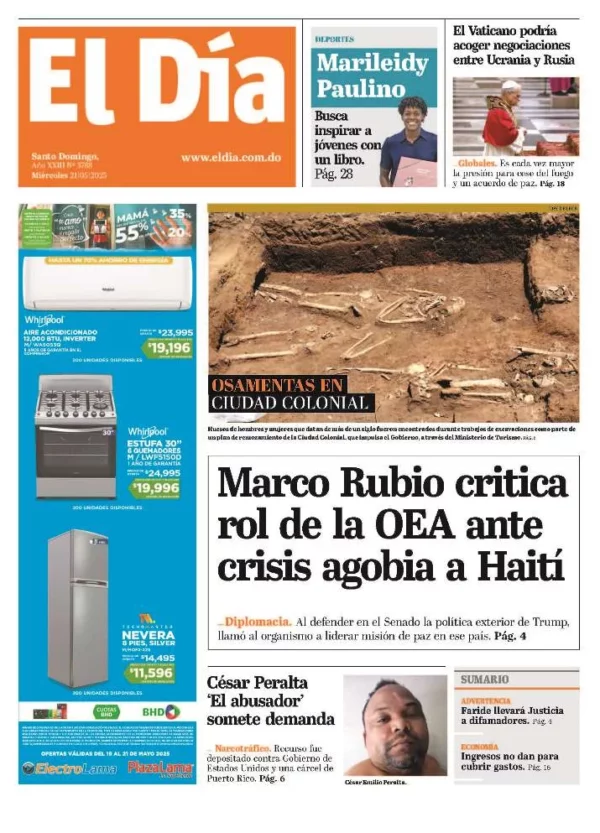 Portada impresa 21-05-2025