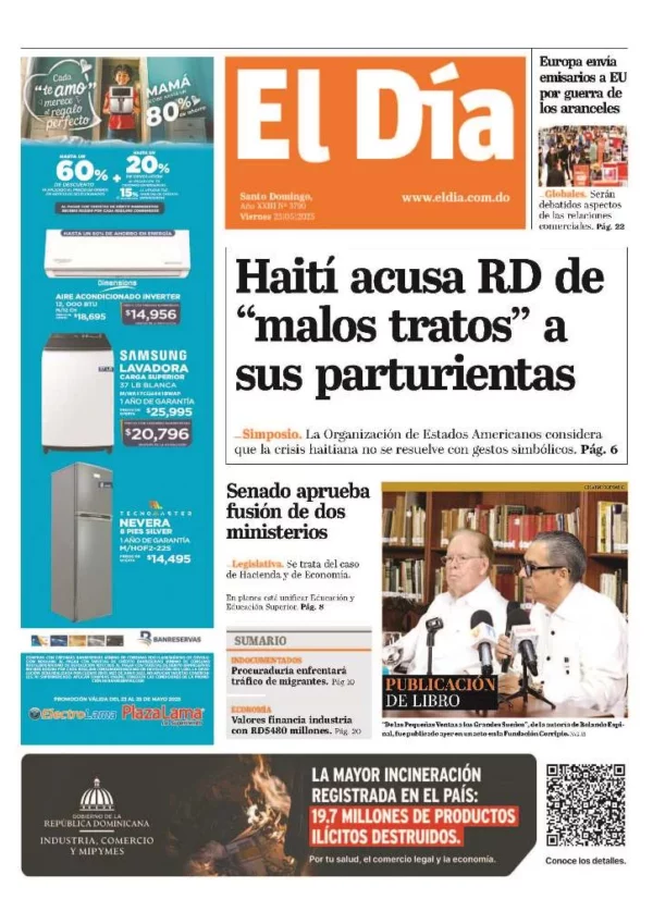 Portada impresa 23-05-2025