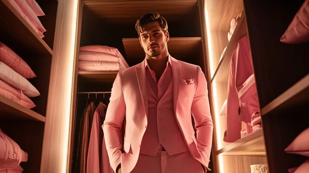 Traje rosado