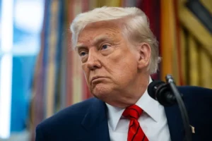El presidente de Estados Unidos, Donald Trump, en un acto en la Casa Blanca, este 6 de mayo de 2025, desde donde reaccionó a la tensión entre India y Pakistán.
