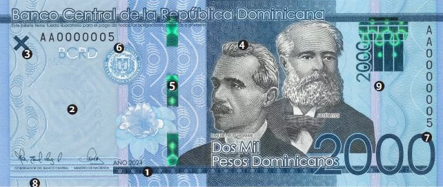 Así son los nuevos billetes de RD$2,000: tecnología, seguridad y diseño