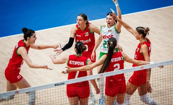 Bulgaria celebra el triunfo ante el sexteto de República Dominicana. Fuente externa