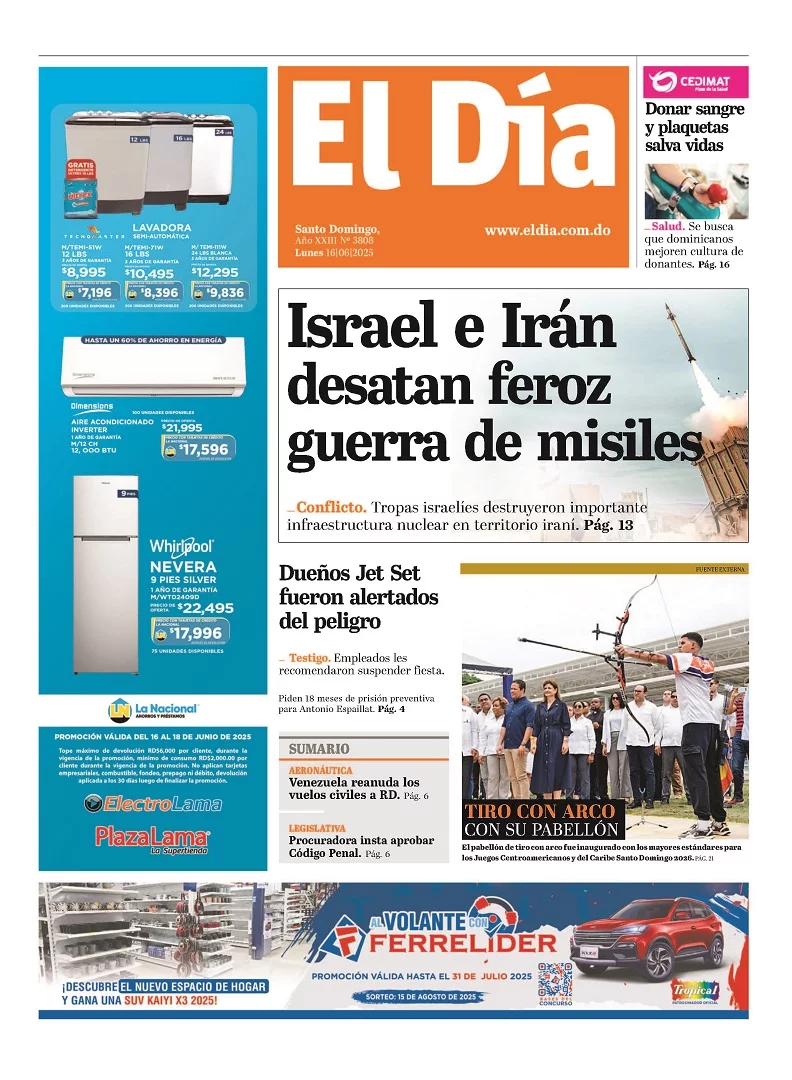 Edición impresa 16 de junio de 2025