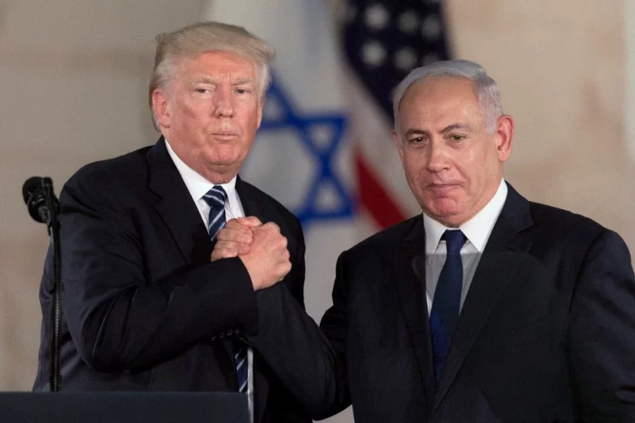 El Presidente de los Estados Unidos Donald Trump y El primer ministro israelí, Benjamín Netanyahu El Presidente de los Estados Unidos Donald Trump y El primer ministro israelí, Benjamín Netanyahu