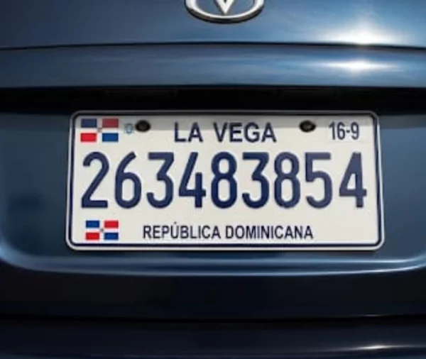 Imagen generada con IA de una Placa de un vehículo con el nombre de una provincia