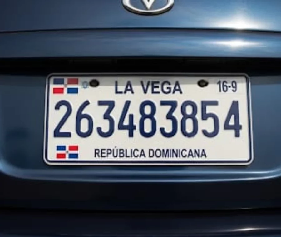 Imagen generada con IA de una Placa de un vehículo con el nombre de una provincia Imagen generada con IA de una Placa de un vehículo con el nombre de una provincia