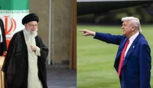 Combo de fotografías de archivo del líder supremo de Irán, Ali Jameneí (i), y el presidente de Estados Unidos, Donald Trump (d).