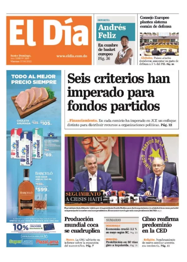 Portada impresa 27-06-2025