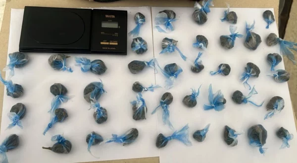 Agentes policiales ocupan porciones de sustancias controladas, entre ellas crack, marihuana y cocaína.