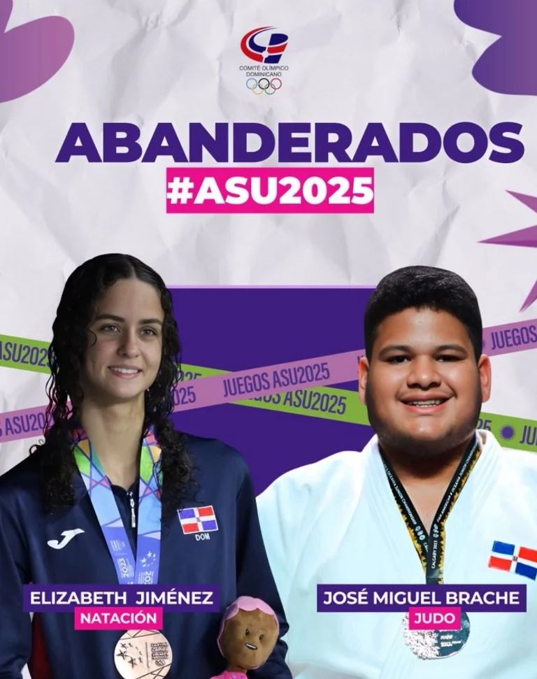 Elizabeth Jiménez y José Miguel Brache Jarquín son los abanderados delegación criolla . Elizabeth Jiménez y José Miguel Brache Jarquín son los abanderados delegación criolla .