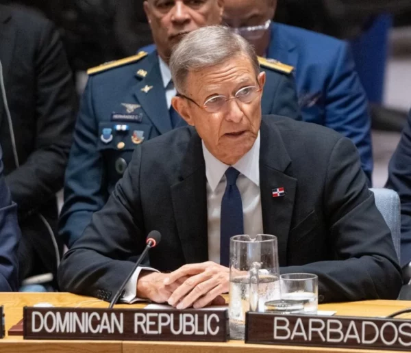 El canciller Roberto Álvarez mientras pronuncia discurso ante el Consejo de Seguridad ONU.