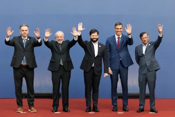 Presidentes de España, Chile, Brasil, Colombia y Uruguay.