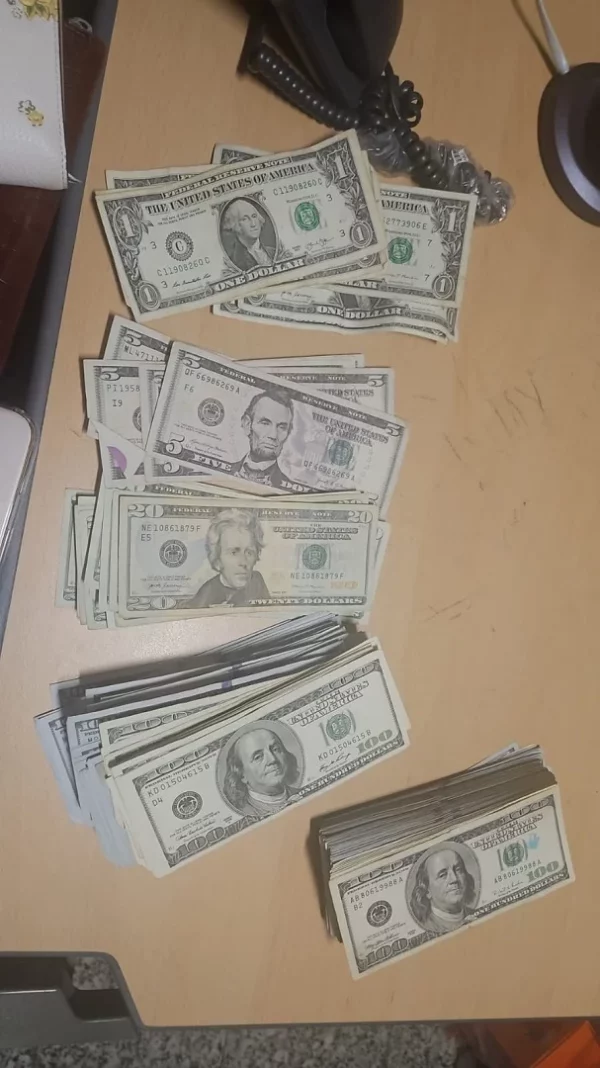 Dólares decomisados por la Dirección General de Aduanas