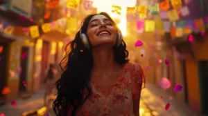 Chica feliz y plena