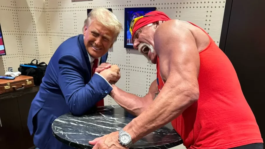 Hulk Hogan Donald Trump October 2024 arm wrestle Hulk Hogan Donald Trump October 2024 arm wrestle