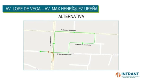 Las rutas alternas por prohibición giros a la izquierda 1