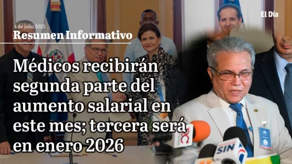 Médicos recibirán segunda parte del aumento salarial en este mes; tercera será en enero 2026