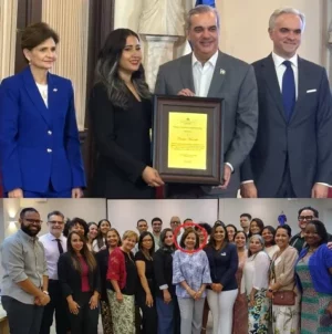 El presidente Luis Abinader recibe a maestros de Hostos NYC.