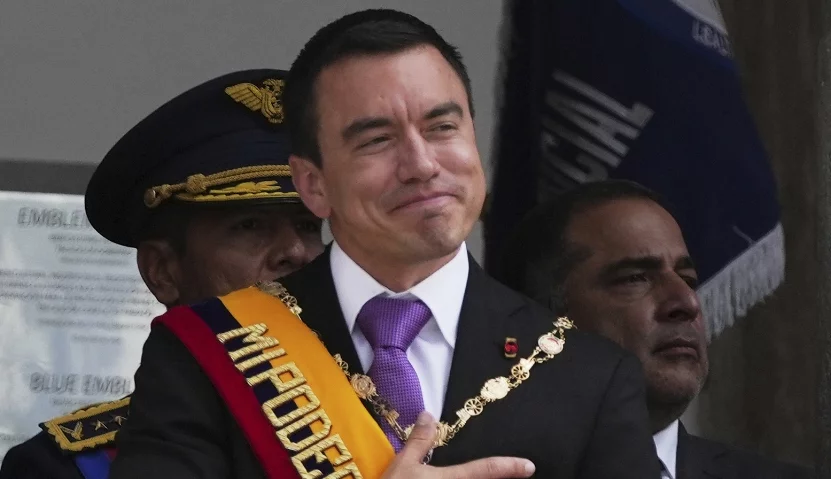 El presidente de Ecuador, Daniel Noboa, convocó una marcha. El presidente de Ecuador, Daniel Noboa, convocó una marcha.