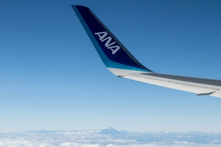 Alas de un avión de la aerolínea ANA.