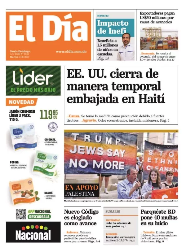 Portada Edición impresa 05 de agosto 2025