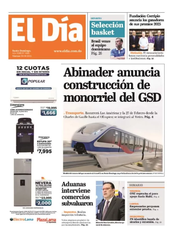 Portada impresa 29-08-2025