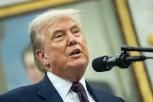 El presidente de EE.UU., Donald Trump, en acto en la Casa Blanca este jueves.