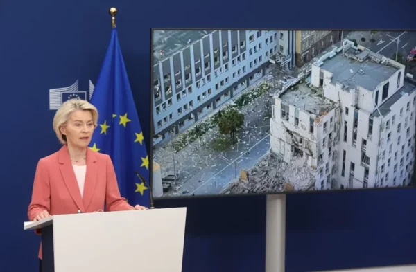 La presidenta de la Comisión Europea, Ursula von der Leyen, este jueves.
