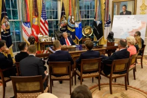 Reunión en el Salón Oval de la Casa Blanca.