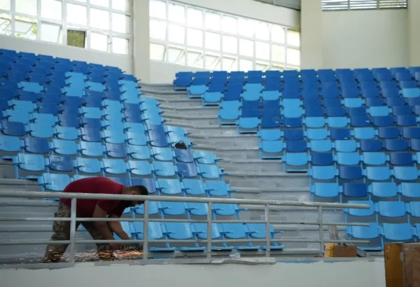 Trabajos  en una de las instalaciones que será utilizada para los Juegos Centroamericanos y del Caribe.