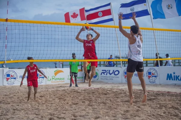 Accion del equipo masculino de República Dominicana que lo integran Melvin De Jesus y Ramón De Jesus