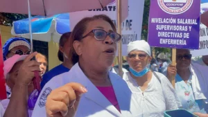 Berta de la Cruz, del Colegio de Profesionales de Enfermería, explicó que con la marcha buscaban se coordine una cita con el presidente Luis Abinader.