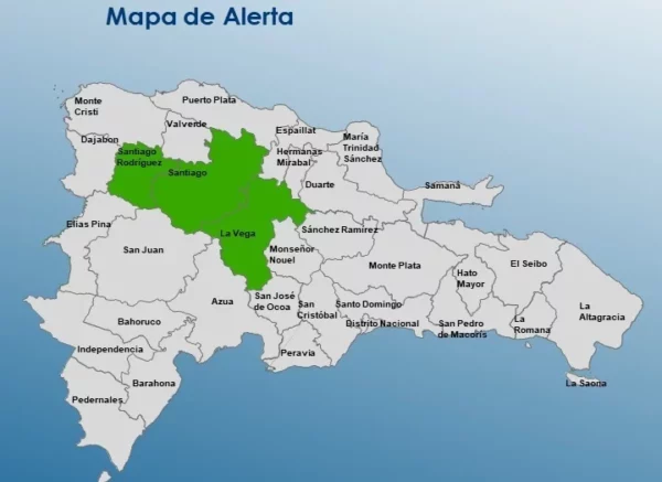Mapa de alertas del COE. Fuente externa.