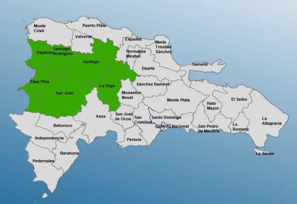 Mapa de alerta por lluvias