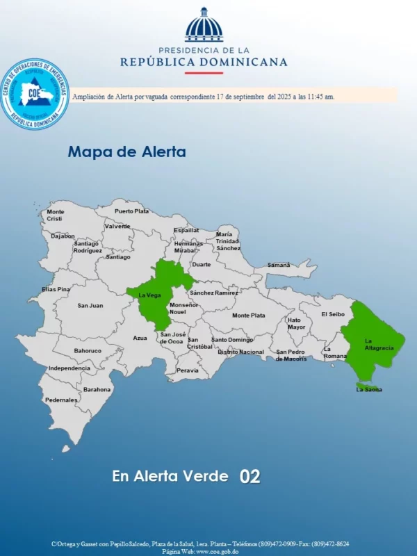 Mapa del Centro de Operaciones de Emergencias