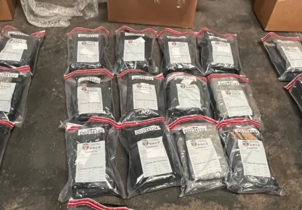 Paquetes de marihuana incautados en el AILA.