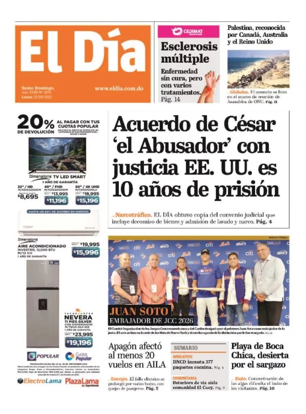 Portada impresa 22-09-2025