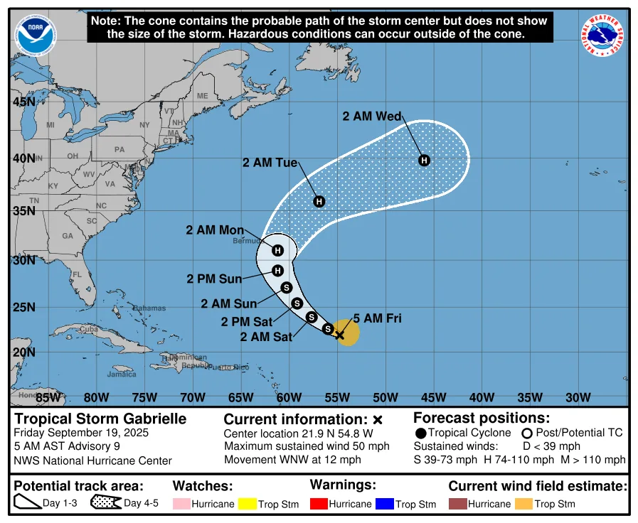Tormenta topical Gabrielle