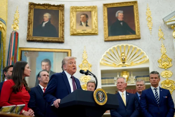 Trump, en un discurso desde la Casa Blanca.